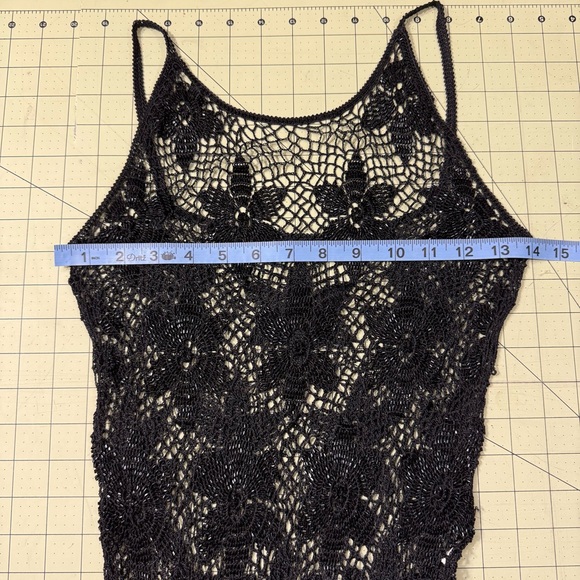 Black beaded crocheted